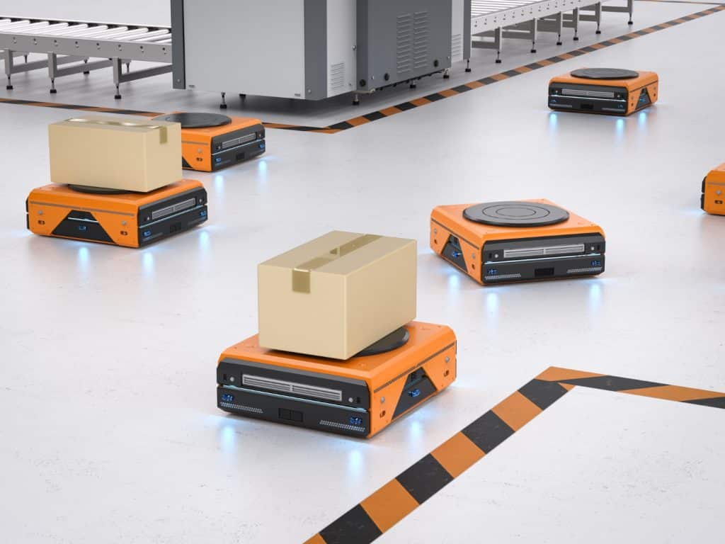 AI-driven robots and Warehouse Management System