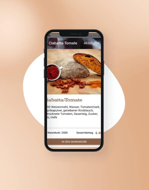 Bakery app - card