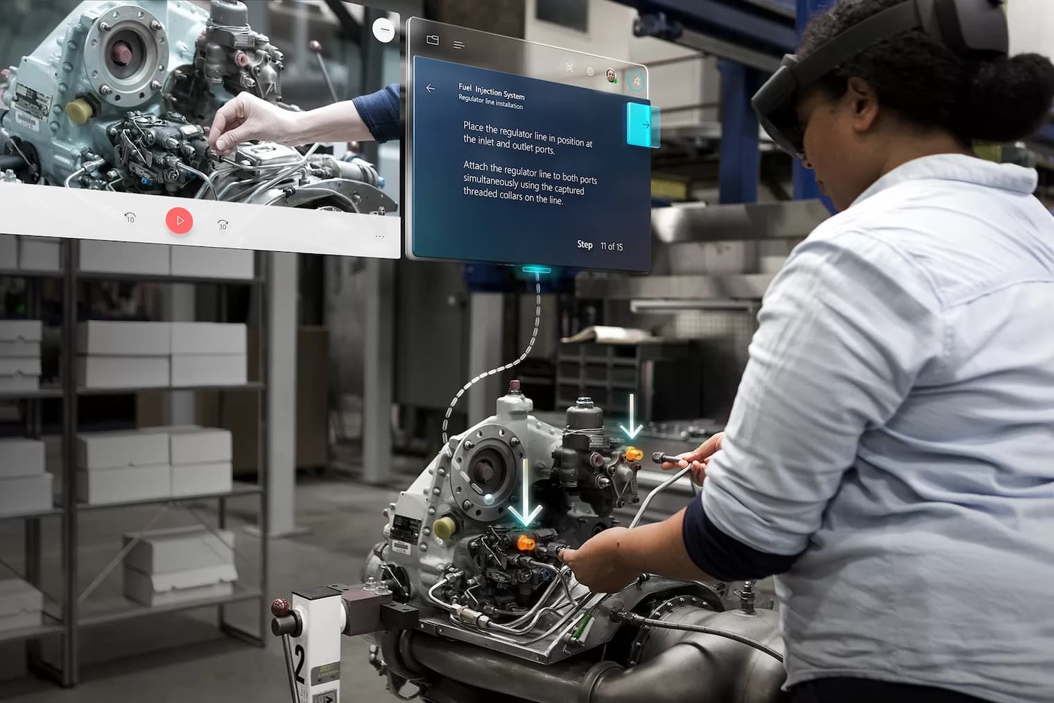 Automotive assembly process with AR
