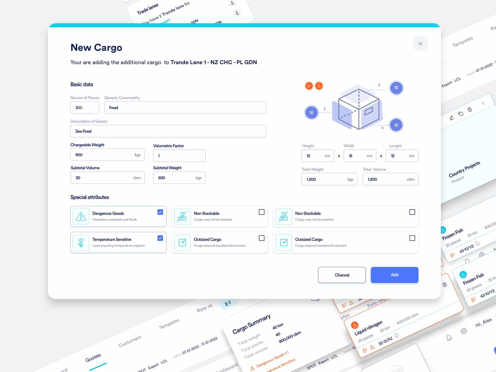 Cargo software in logistics
