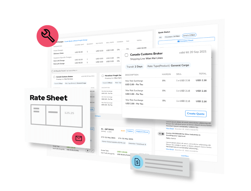 Document management module in freight-forwarding software