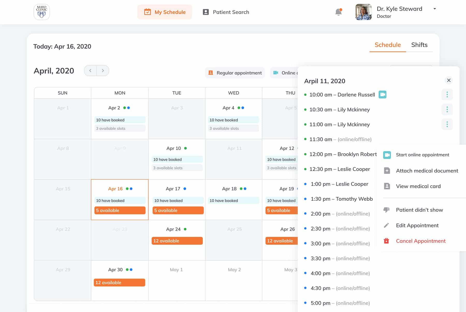 Booking module in heathcare information system