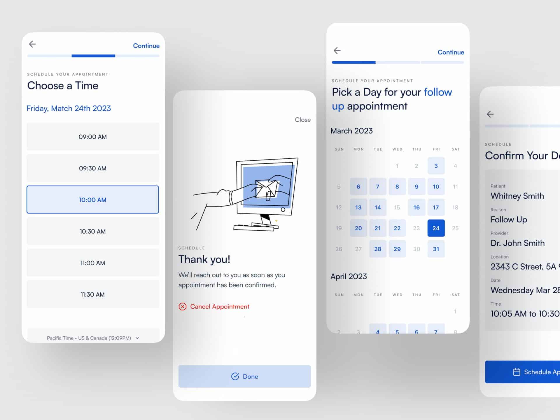 Medical appointment scheduling application