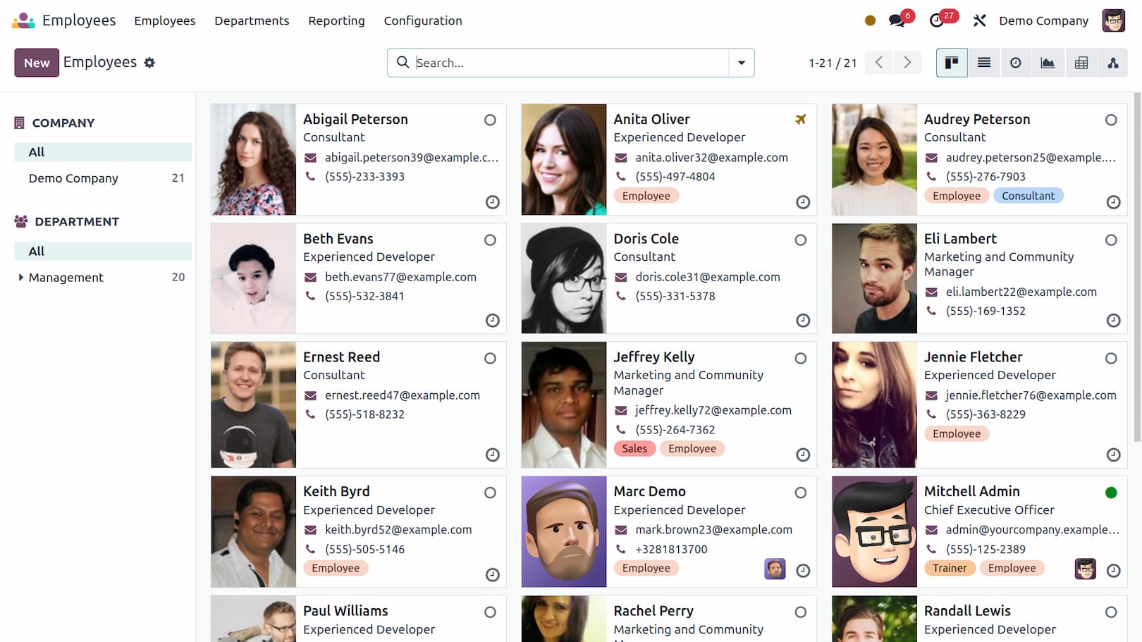 Hotel staff management in Odoo